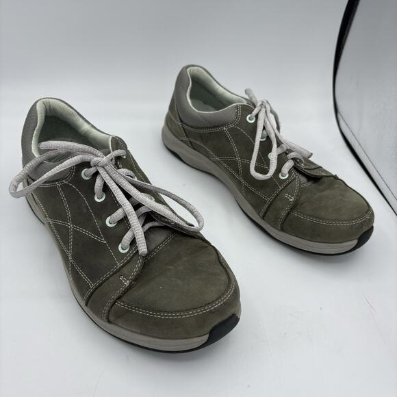 Ahnu Sneakers Womens Size 8 Taraval Green Gray Trail‎ Low Top Walk Hiking H4 - Picture 1 of 11